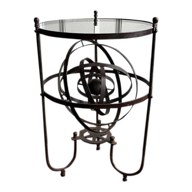 Early French Iron Table With Armillary Sphere For Sale