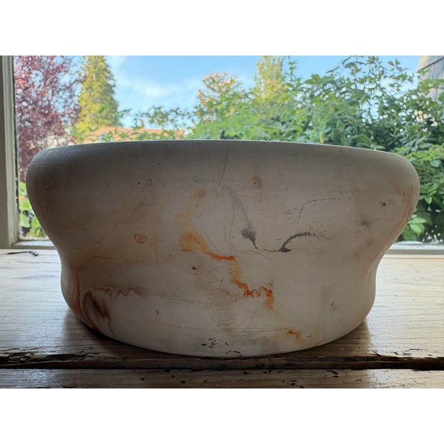 Ceramic Vintage Nemadji Pottery Marbled Art Pottery Bowl in Earth Tones For Sale - Image 7 of 12