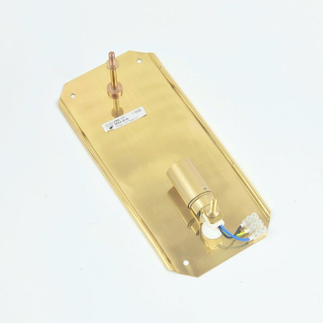 Metal Mid Century Scandinavian Glass & Brass Wall Light by Carl Fagerlund for Orrefors, Sweden, 1960s For Sale - Image 7 of 9