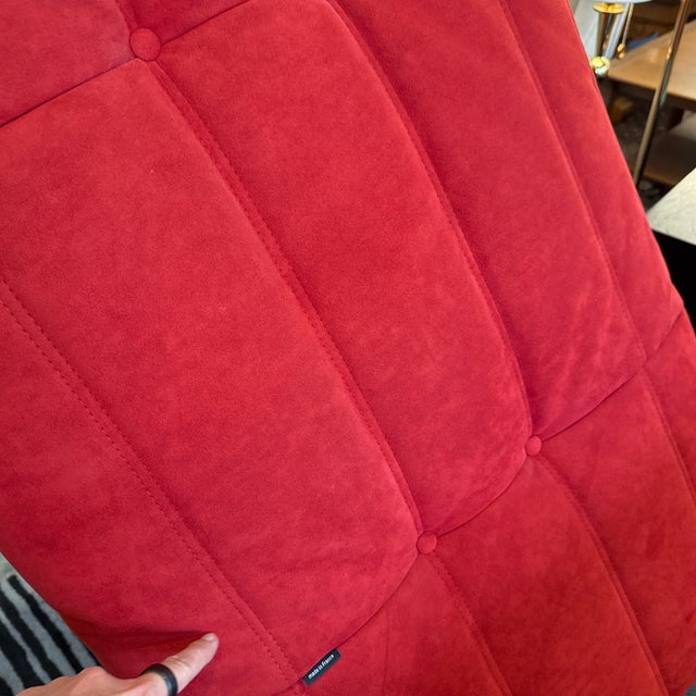 Michel Ducaroy for Ligne Roset Togo Armless Sofa, Alcantara Goya Red For Sale - Image 11 of 12