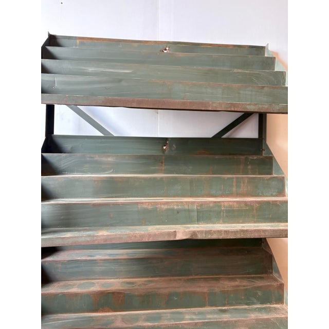 Vintage Industrial Metal Shop Display Shelving Unit For Sale In Chicago - Image 6 of 12