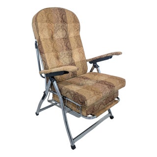Bauhaus Italian Reclining Armchair with Ottoman, 1970s For Sale