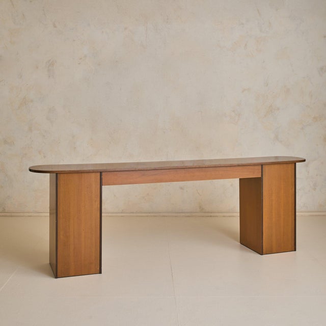 Italian ‘Artona’ Wood + Leather Console by Afra & Tobia Scarpa for Maxalto, 1975 For Sale - Image 9 of 12
