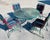 Green Vintage Wrought Iron Patio Dining Set For Sale - Image 8 of 11