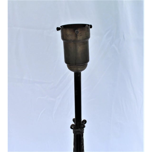 Art Deco 1920s Art Deco Original Iron Forged Floor Lamp For Sale - Image 3 of 10