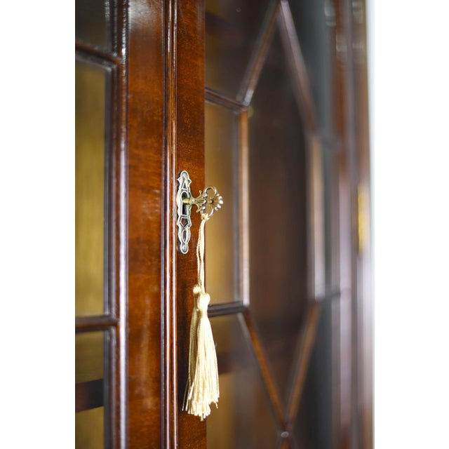 Brown Mid Century American Colonial Revival Mahogany Drop Front Bureau Butler's Secretary Desk For Sale - Image 8 of 16