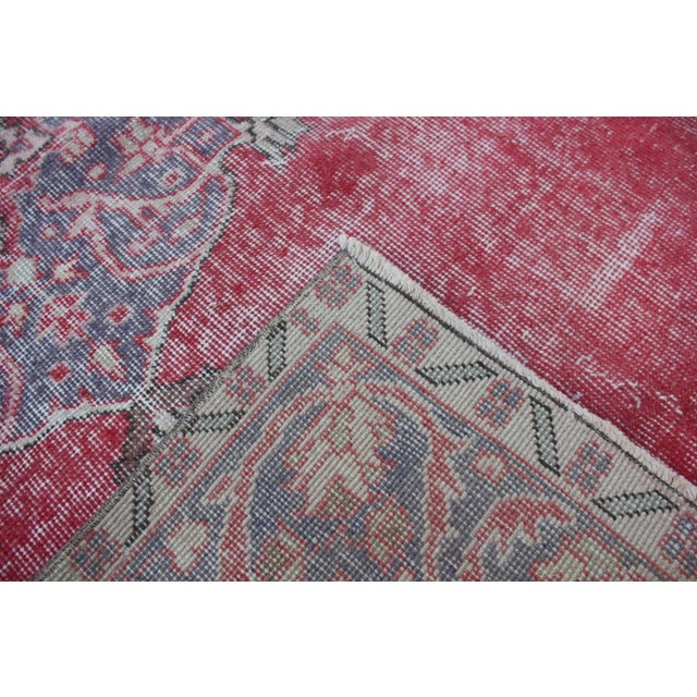 1950s Vintage Turkish Art Deco Anatolian Tribal Oushak Area Rug For Sale - Image 11 of 13