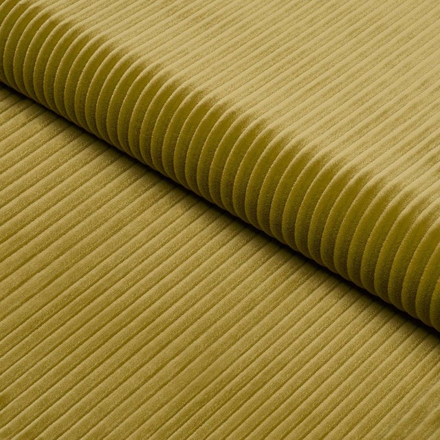 Schumacher Sample - Schumacher Wyatt Corduroy Fabric In Chartreuse For Sale - Image 4 of 4
