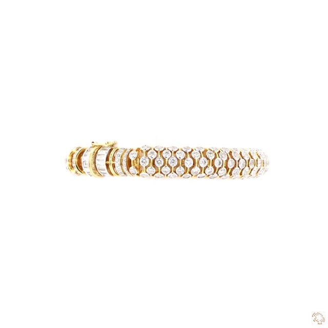 11.95 Carat Round Brilliant Cut Diamond Gold Bracelet For Sale In New York - Image 6 of 8