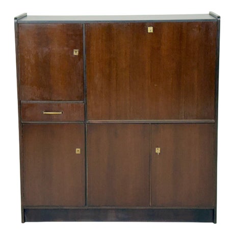 Mid-Century Writing Cabinet with Secretary in Mahogany, 1960s For Sale