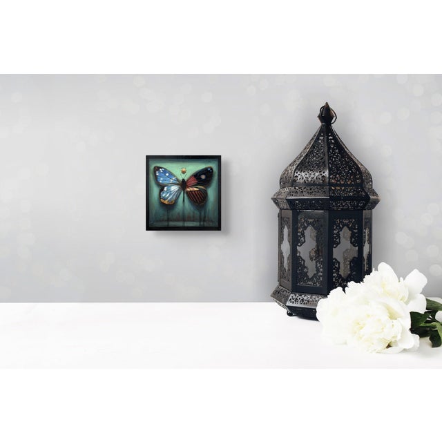 Early 21st Century Hybrid Butterfly 44 by Stacy D'Aguiar | Acrylic on wood depicting a colorful butterfly with patterns. For Sale - Image 5 of 5