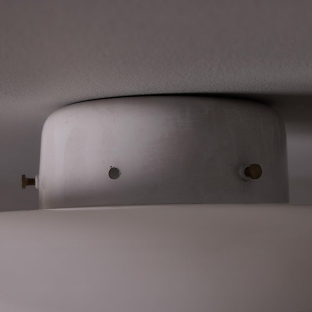 Metal Small Sergio Mazza 'Magnolia' Opaline Glass Ceiling or Wall Lamp for Quattrifolio For Sale - Image 7 of 17