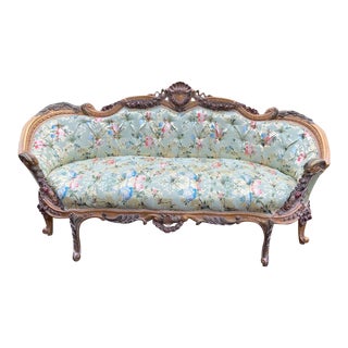Louis XVI Style Sofa in Green For Sale