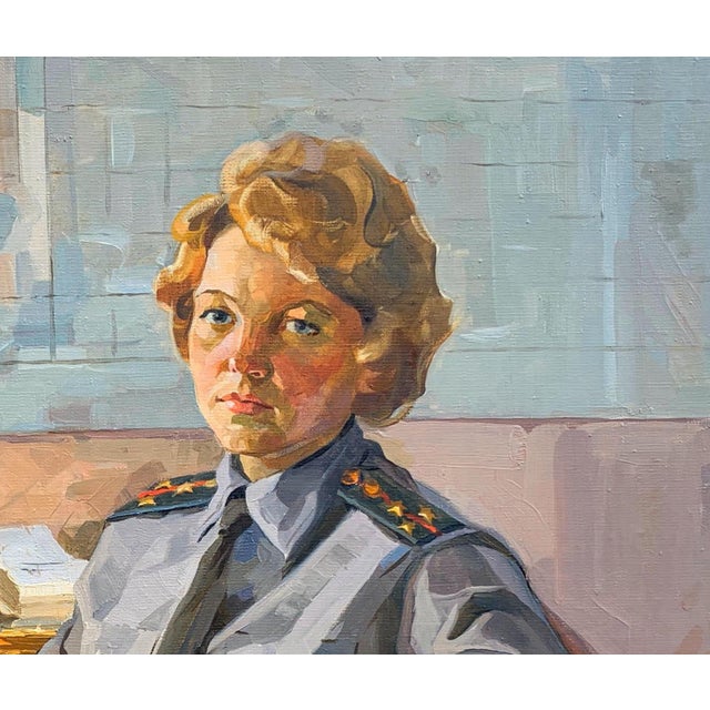 Realism Vintage Oil Portrait Painting, Young Girl For Sale - Image 3 of 6