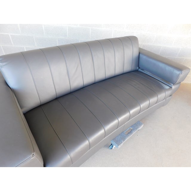 Divan Italia Contemporary Modern Leather Sofa Set For Sale - Image 13 of 17