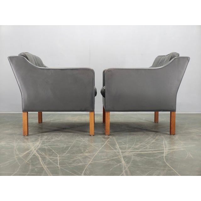 Leather Lounge Chairs by Børge Mogensen for Fredericia, 1970s, Set of 2 For Sale - Image 15 of 18