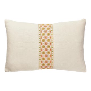 The House of Scalamandré Toscana/Hansel Lumbar Pillow, Rich Cream/Citrus Twist For Sale
