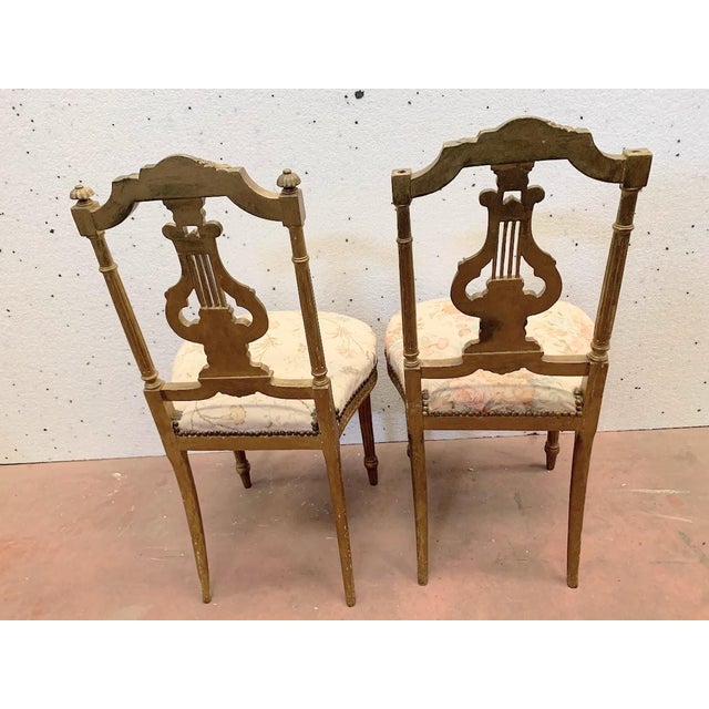 Louis XVI Style Giltwood Chairs, 20th Century, Set of 2 For Sale - Image 3 of 9