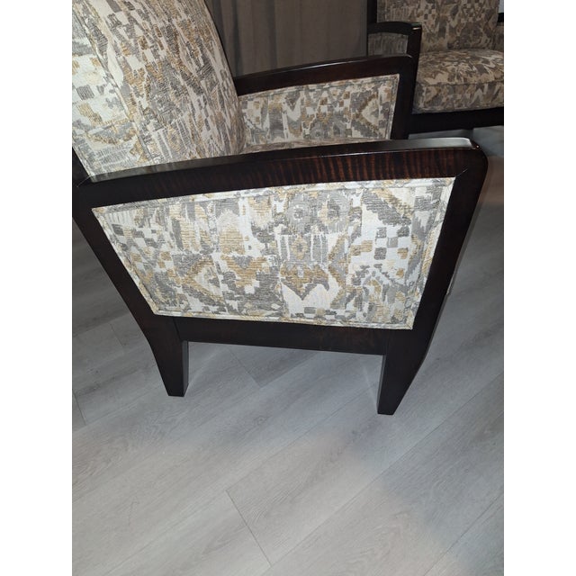 1980s Pair of Large Mid Century Traditional Accent Chairs For Sale - Image 5 of 11