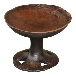 Vintage Transitional Wooden Round Decorative Bowl For Sale