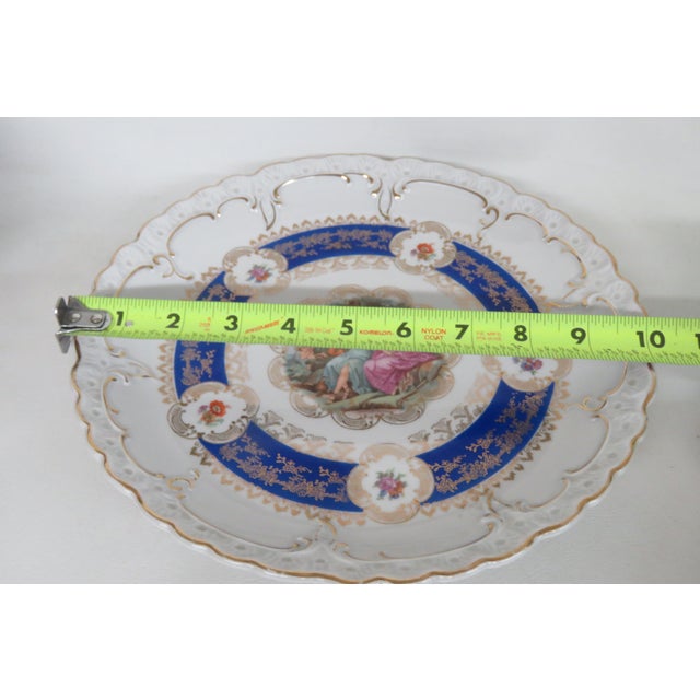 Oscar Schlegelmilch Cameo Germany Hand Painted Porcelain Decorative Plate 4665b For Sale - Image 4 of 14