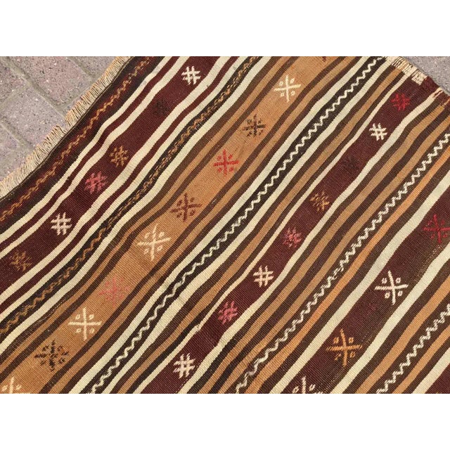 1960s Earth Toned Kilim Rug - 55" X 77" For Sale - Image 4 of 10