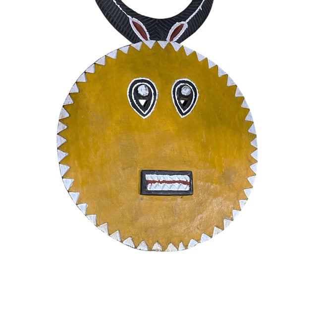 African Vintage Large African Baule Goli Ceremonial Mask I Coast 44" H For Sale - Image 3 of 5