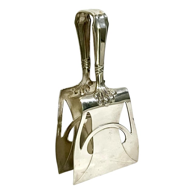 Early 20th Century French Silver-Plated Asparagus Serving Tongs For Sale