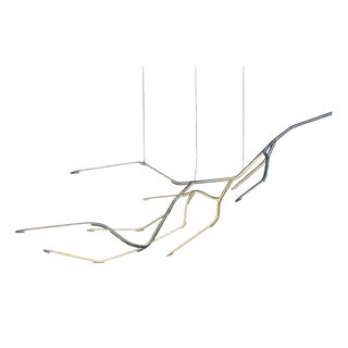 Dafne 160 Silvered Brass Finish Pendant Lamp by Morghen Studio For Sale