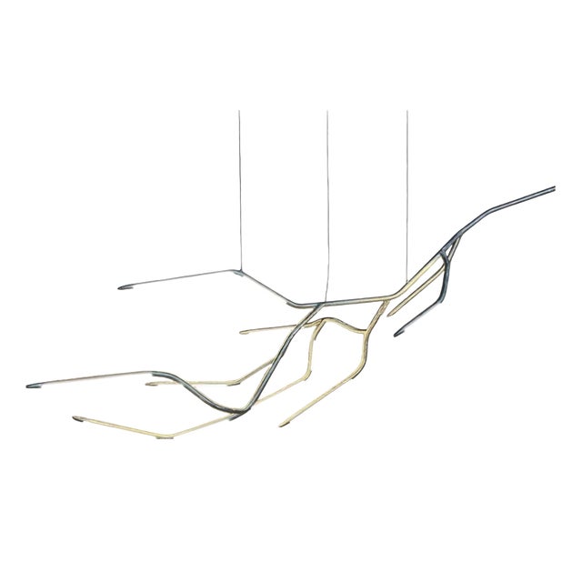 Dafne 160 Silvered Brass Finish Pendant Lamp by Morghen Studio For Sale