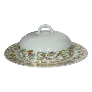Antique C. 1883-1914, Imperial China Austria Covered Cheese Dish For Sale