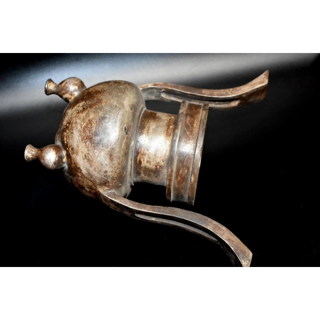 Chinese Antique Incense Burner, Large, White Brass With Foo Dog For Sale - Image 10 of 13