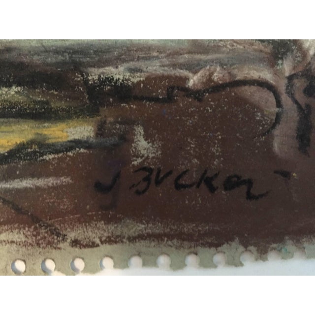 Modern Jacques (Jakub) Zucker, Pastel Painting Woman in Interior Polish Ecole D'Paris, WPA, Bezalel Artist For Sale - Image 3 of 4