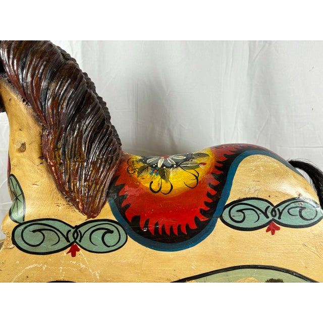 Vintage Hand-Painted Rocking Horse | Chairish