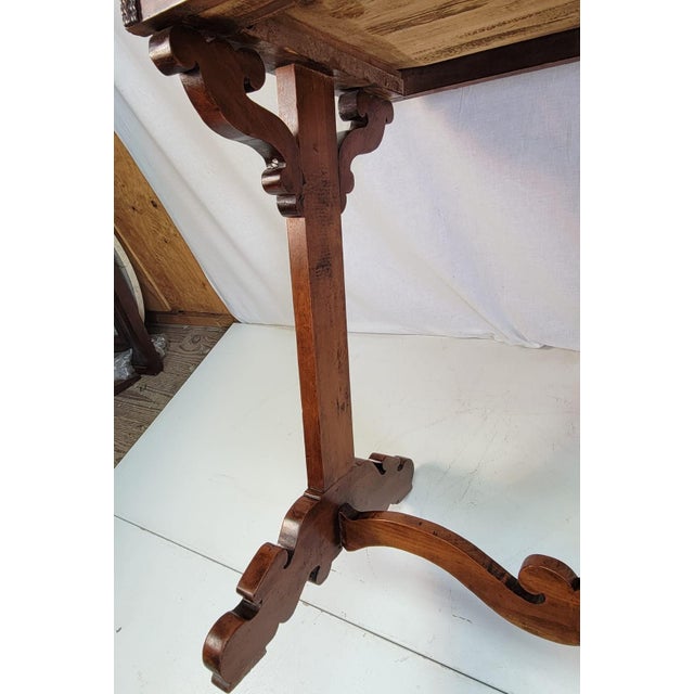 19th Century American Victorian Solid Cherry Hallway Table For Sale - Image 10 of 12