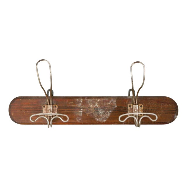 Wood and Metal Coat Rack, 1940s For Sale