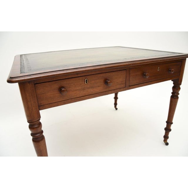 Antique Victorian Leather Top Desk, 1840s For Sale - Image 9 of 11
