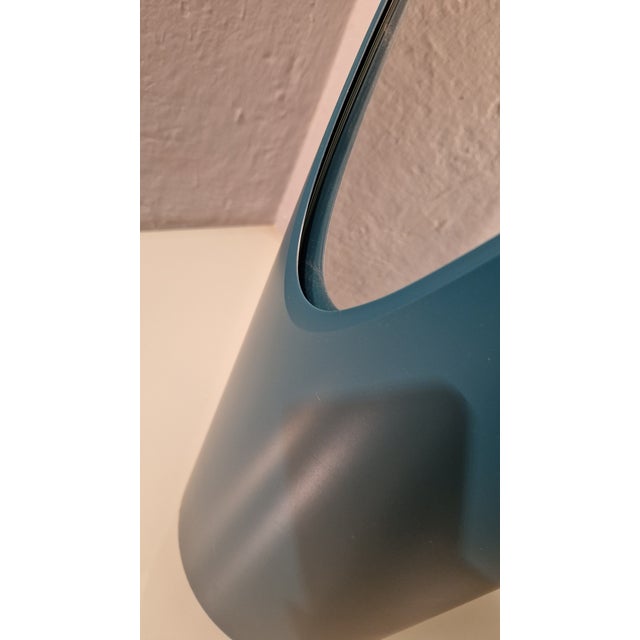 Wood Floor Mirror in Petrol Blue For Sale - Image 7 of 11