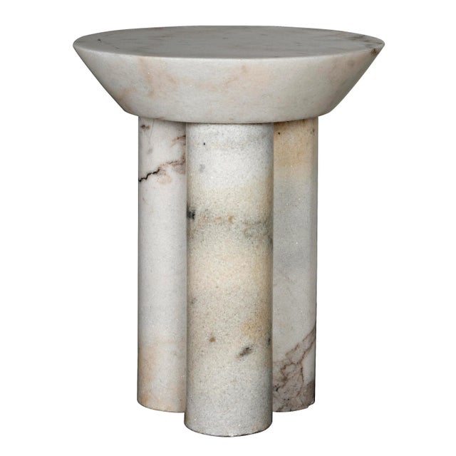 Noir NOIR Nox Side Table, White Marble For Sale - Image 4 of 10