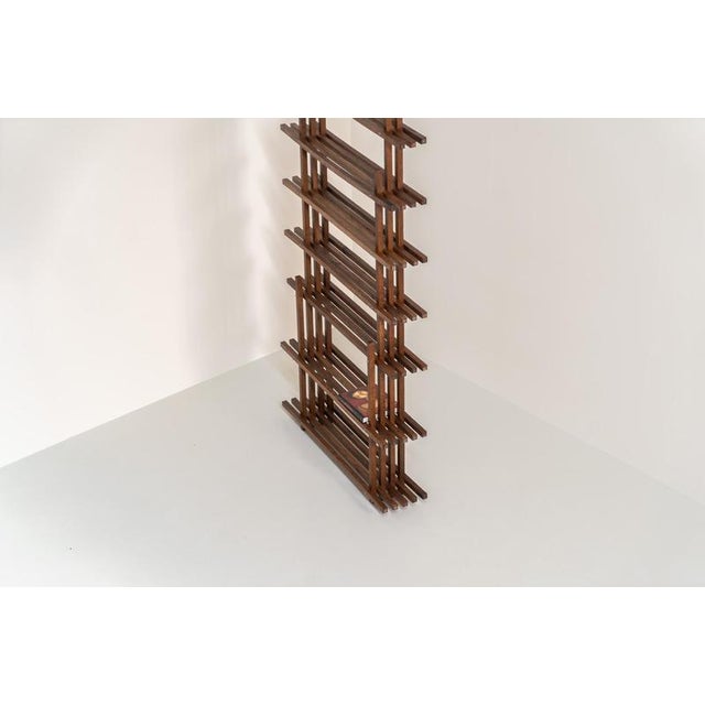 Sculptural Wengé Slat Bookcase For Sale - Image 16 of 18
