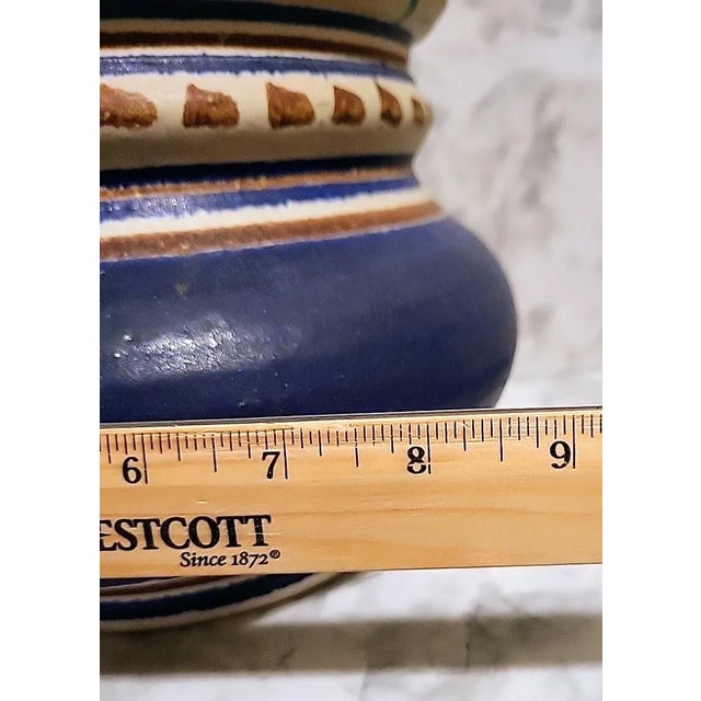 1970s Vintage Stoneware Studio Art Pottery Vessel Signed Defazio For Sale - Image 5 of 10