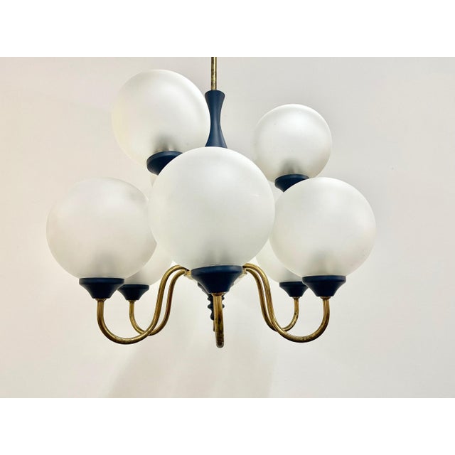 Mid-Century German Brass 8-Arm Chandelier, 1970s For Sale - Image 6 of 14