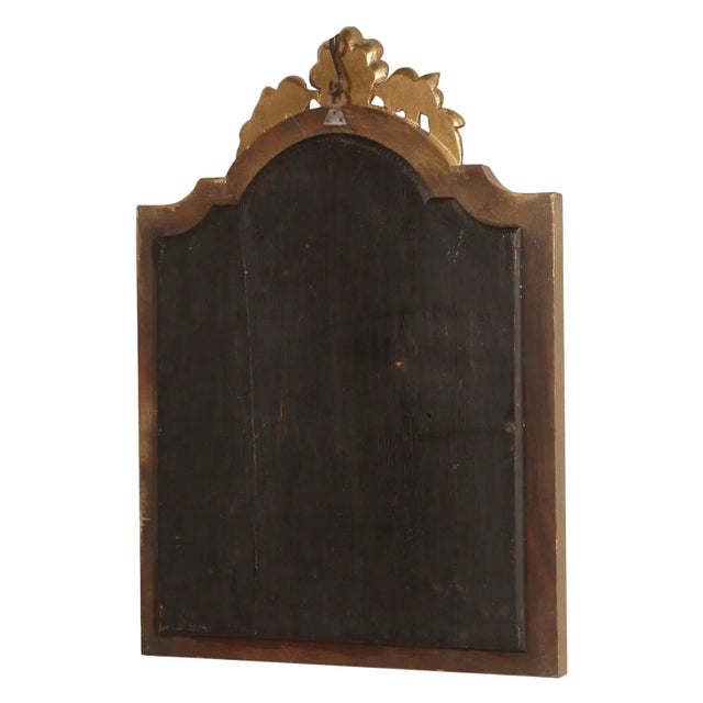 Baroque 18th-Century Hand-Carved Gilt Walnut Baroque Wall Mirror For Sale - Image 3 of 9