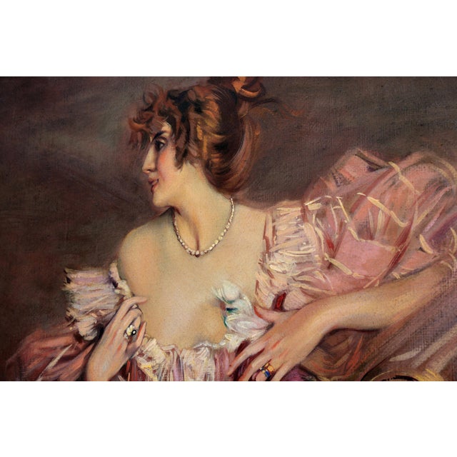 2000 - 2009 Angelo Granati, Woman on the Sofa, Oil on Canvas, Framed For Sale - Image 5 of 8