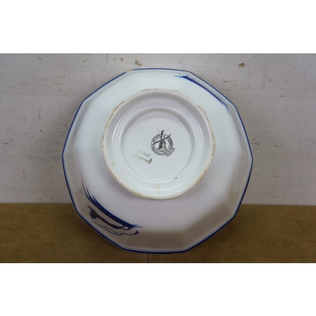 Mid 20th Century Limoges France Orchies Moulin Des Loups & Hamage Chamois Antelope Bowl 10" For Sale - Image 10 of 15