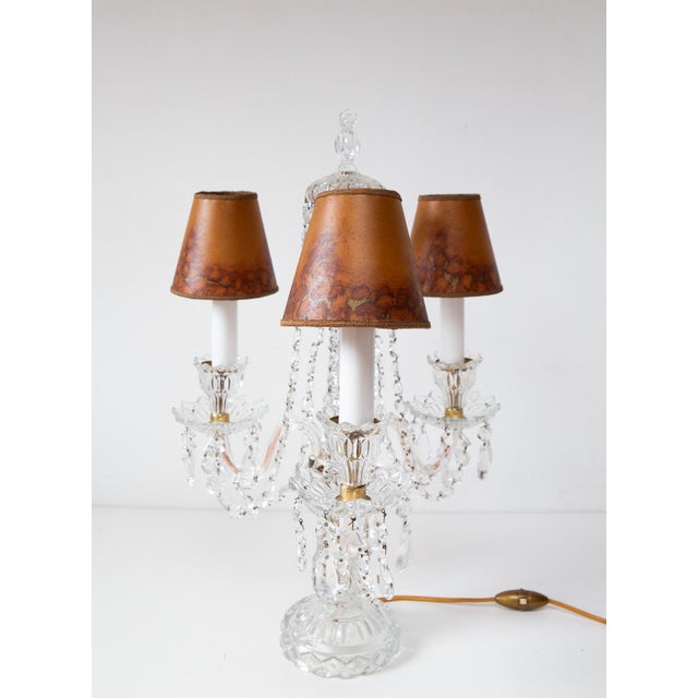 1970s Czech Crystal Girandole Table Lamp, 1970s For Sale - Image 5 of 10