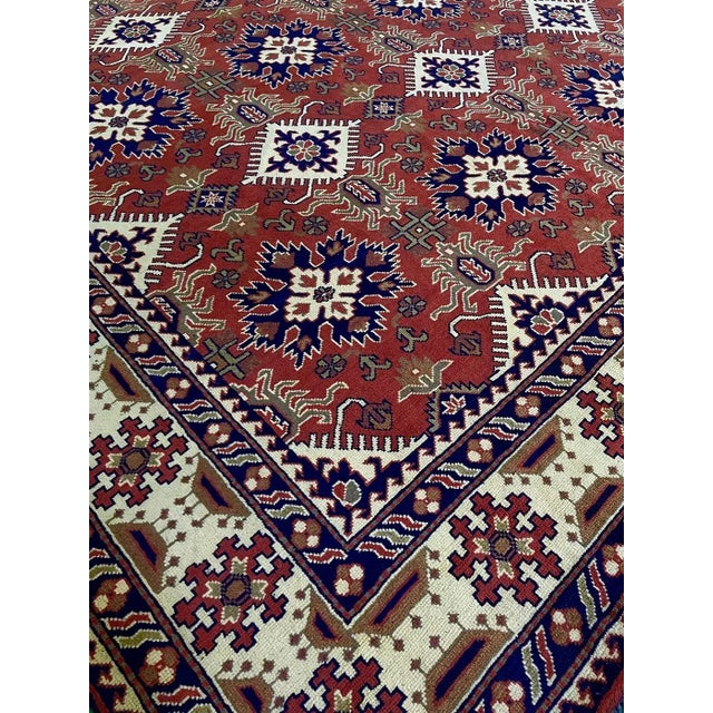 Oriental Kazak Rugs can be pile woven or flat woven without pile, using various materials such as silk, wool, and cotton...
