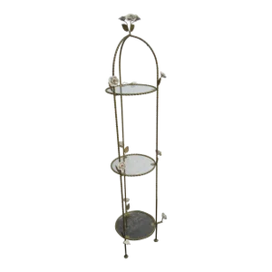 Hollywood Regency Brass Painted Finish Display Shelving Etagere