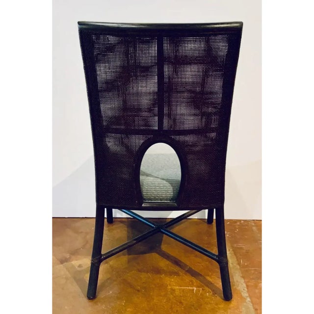 Barbara Barry for Baker / McGuire Organic Modern Dark Tobacco Canned Dining Chairs Set of Eight For Sale In Atlanta - Image 6 of 8