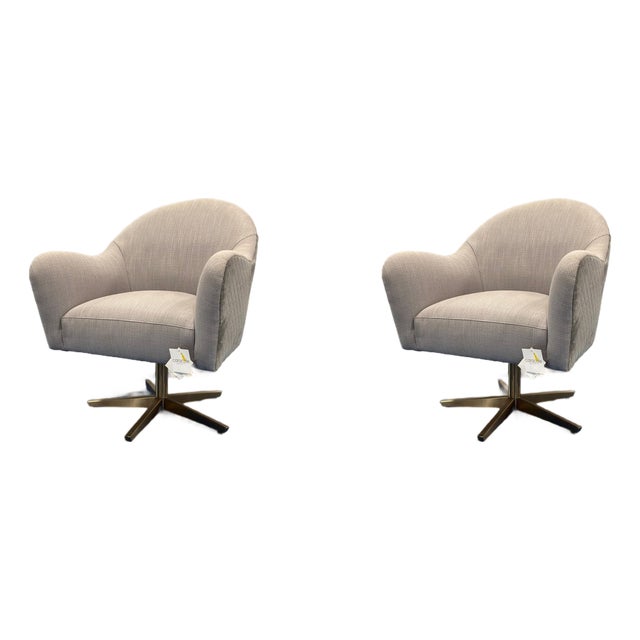 Caracole Modern Swivel Chairs - Pair. For Sale